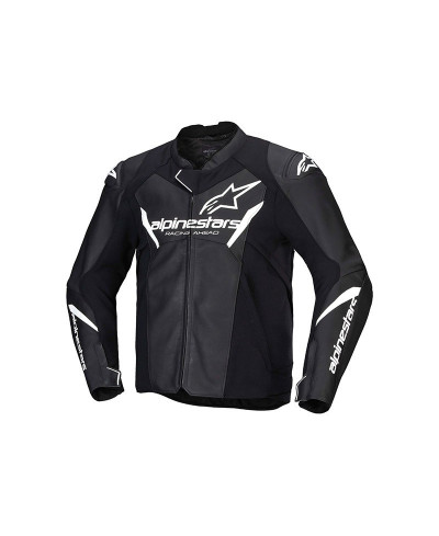 Giacca moto in Pelle Alpinestars Faster V3 bianco