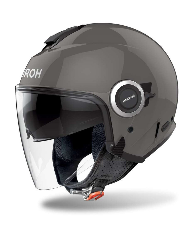 Casco Moto Jet Airoh HELYOS COLOR Grigio Scuro Lucido