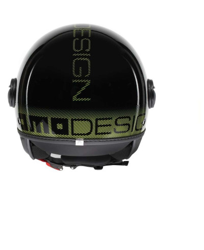 Casco Jet Momo Design Fgtr Classic Sripes Nero lucido Giallo
