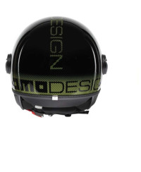 Casco Jet Momo Design Fgtr Classic Sripes Nero lucido Giallo