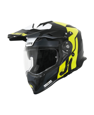 Casco Moto Integrale Adventure Just1 J34 Pro Bianco Fluo Giallo