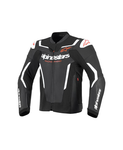 Giacca Pelle Alpinestars GP Force V2 nero bianco