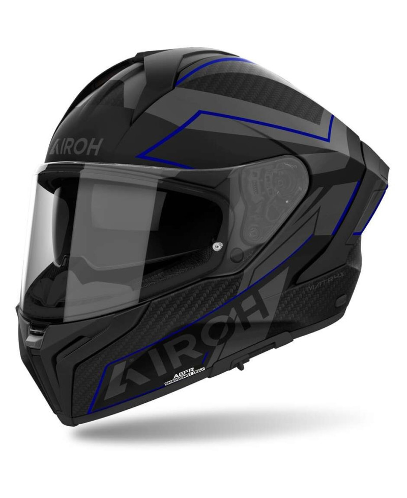 Casco moto integrale airoh matryx sentinel blu opaco