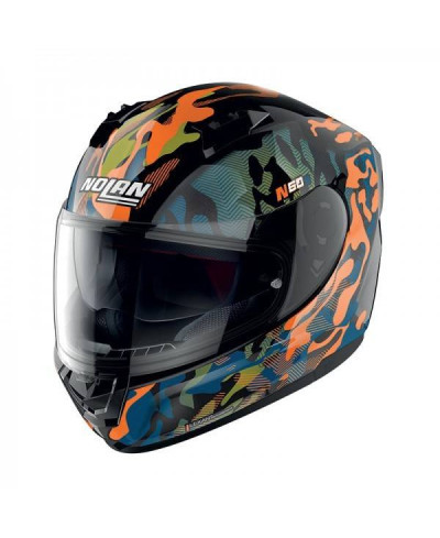 Casco integrale Nolan N60-6 Foxtrot N-com Arancio Blu Nero