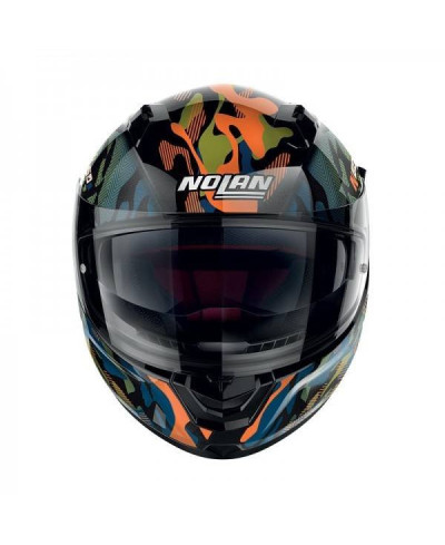 Casco integrale Nolan N60-6 Foxtrot N-com Arancio Blu Nero