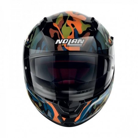 Casco integrale Nolan N60-6 Foxtrot N-com Arancio Blu Nero