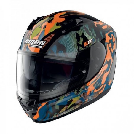 Casco integrale Nolan N60-6 Foxtrot N-com Arancio Blu Nero
