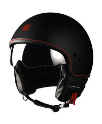Casco jet Motocubo Beetle Nero Opaco Con Visierino