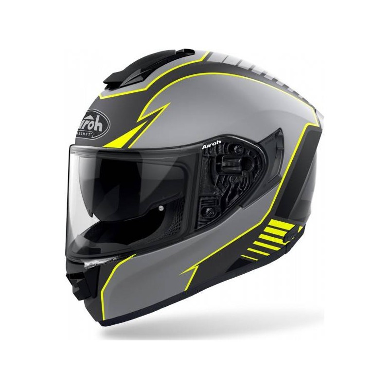 Casco da moto integrale in fibra Airoh ST.501 Type Giallo opaco
