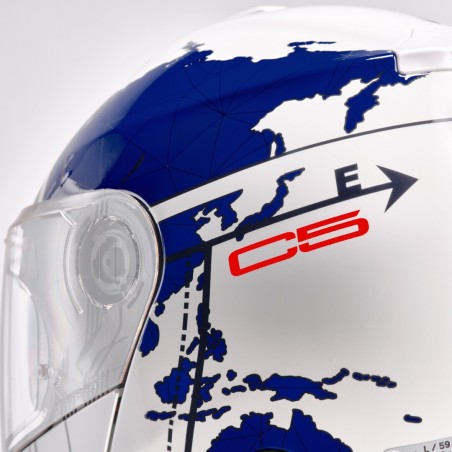 Casco modulare SCHUBERTH in fibra C5 ECE-06 GLOBE BLU