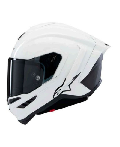Casco Moto Integrale In Fibra Alpinestars S-R10-Bianco Lucido