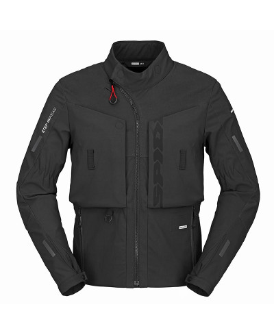Giacca moto Spidi Frontier nero IN TESSUTO ELASTICIZZATO